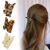 Enfudid 3Pcs Butterfly Hair Clip, Small Tortoise Barrettes Acrylic Hair Jaw Clips Clamp, Celluloid Leopard Print French Hair Claw Clips, Women Styling Hair Clamps for Thick/Thin