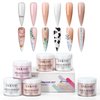 Saviland Acrylic Powder: Professional Acrylic Nail Kit Keratin Acrylic Powder Set Pink Clear White Acrylic Nail Powder Strong Acrylic Nails Expert Home Manicurist Extension Nail Care