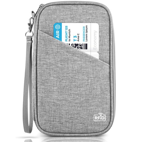 Passport Holder Family, Women Rfid Blocking Passport Wallet, Travel Essentials Premium Wallets, Waterproof Passport Holders Bag for Men Traveling, Travel Document Organizer Credit Cards Case