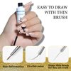 eodci Nail Art Liner Set 4 Pcs Black White Gold Silver Colors Paint Swirl Built Thin Brush in Bottle Soak off Led Lamp Gel Liner Nail Polish Manicure Set