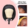 RUIP Straight Bob Headband Wigs 10inch short bob wigs for Black Women None Lace Half Wigs Natural Heat Resistant Synthetic Hair Headband Wigs for Cosplay Party Daily Use (10in), Natural black#1b