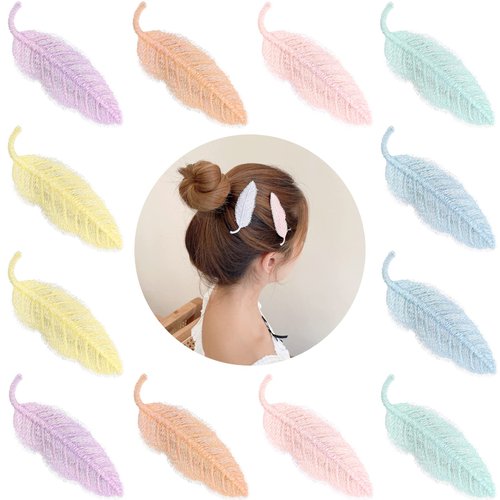12 PCS Colorful Knitted Leaves Hair Clips Cute Fruits Hair Pins Snap Simple Barrettes Hair Accessories for Girls Toddlers Teens (Style1)