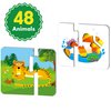 48 Animal Matching Puzzles with Error-Correction Mechanism Pre-Primer in 2 Pieces, Perfect for Preschool Learning (24 Blocks Double Sided)