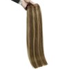 Sunny Weft Hair Extensions Human Hair Brown Sew in Extensions Highlights Hair Wefts Human Hair Sew in Dark Brown Highlights Caramel Blonde Sew in Hair Extensions Real Human Hair 18inch 100g