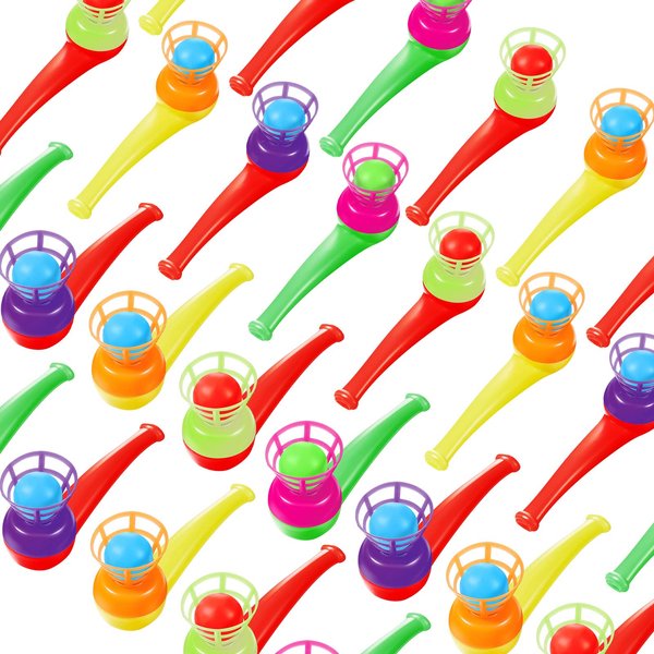 Liliful 30 Pcs Ball Blowing Toy Floating Blow Pipe Balls Stress Reliever Floating Balls Balance Blowing Toy for Birthday Party Balance Game Favors Gift Bag Stuffers Random Color