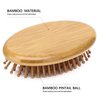 2pcs Bamboo Brush for Hair Growth No Handle Design Bamboo Hairbrush Natural Scalp Brush Mini Anti-Static Air Cushion Massage Comb for Women Men & Kids