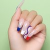 AIMEILI Gel Nail Polish Red White Navy Blue Colors Gel Polish Soak Off Nail Lamp Cured Nail Gel for the 4th of July Manicure Kit Set 33