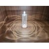 SupBri Rose Shadow LED Flameless Candles, 4PCS Romantic Battery Operated Candles Led Pillar Candles for Valentine's Day Romantic Propose Anniversary Wedding Decorations(White, D 2.5" x H 7.2")
