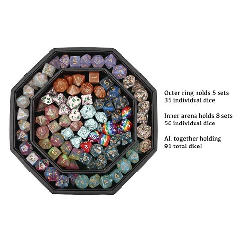 Forged Dice Co. Dice Tray Arena Rolling Tray and Storage Compatible with Any dice Game, D&D and RPG Gaming (Black)