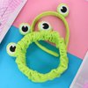 BENBO Frog Headband, 3 Pcs Frog Spa Head Wrap Frog Eyes Facial Fleece Cosmetic Makeup Hairbands Cute Cartoon Animal Headwear Elastic Stretchy Head Band for Face Washing Yoga Beauty Skincare