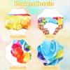 Toulite 24 Pieces Tie Dye Hair Scrunchies Bulk Colorful Tie Dye Hair Accessories Tie Dye Hair Scrunchies Ponytail Holder Rainbow Elastic Hair Bands for Women Girls Tie Dye Party Favors