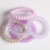 Spiral Hair Ties,Pack of 5,Elastic Coil Hair Ties for Women Girls,No Crease Telephone Wire Cord Hair Ties for Thick Hair & Thin Hair(Purple)