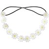 Daisy Flower Headband Sunflower Hippies Crown Hair Wreath Bohemian Floral Headpiece for Spring Tourism Wedding Festivals Party and Celebration, White