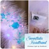 GORTIN Light up Snowflakes Headband LED Christmas Headband Glowing Feather Hair Band Xmas Holiday Party Costume Hair Accessories for Women and Girls