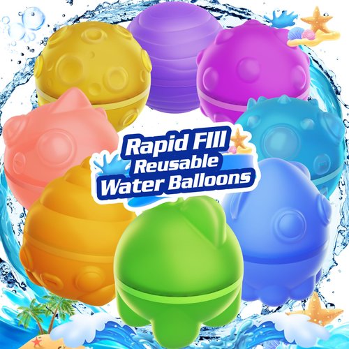 GEMRUN Reusable Water Balloons Bomb Instant Self Sealing Water Ball Quick Fill For Kids Adults Party Game Silicone Outdoor Activities Water Games Toy Summer Fun Party Supplies Multicolors (Green)