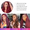 ELFSECRET 99J Burgundy Lace Front Wigs Human Hair 13X4 Body Wave 180 Density HD Transparent Lace Frontal Wig for Black Women Glueless Wine Red Lace Wig Pre Plucked with Baby Hair 28 Inch