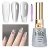 MIZHSE Cat Eye Gel Nail Polish 12mL Silver Moonlight Cat Eye Nail Polish Glitter Velvet Smooth Cats Eye Soak Off U V LED Gel Polish for Nail Art Manicure Salon Home DIY