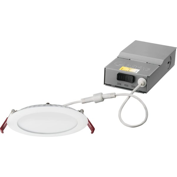 Lithonia Lighting WF6 30K40K50K 90CRI MW M6 LED color Temperature Selectable Ultra Thin Recessed Downlight, 3000K | 4000K | 5000K, White, 6 inch