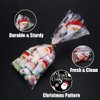 STEFORD 144PCS Christmas Cellophane Bags,Xmas Clear Candy Treat Cellophane Bag with 210PCS Twist Ties for Christmas Party Favors