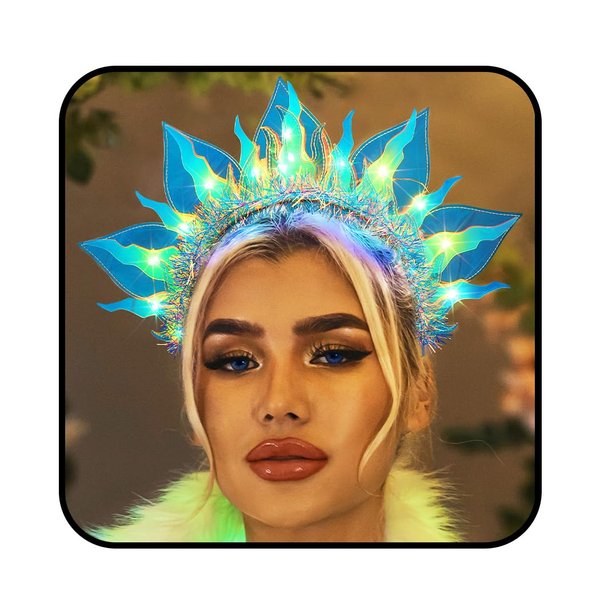 GENBREE Light Up Headband Led Glowing Headpiece Rave Party Costume Hair Accessories for Women