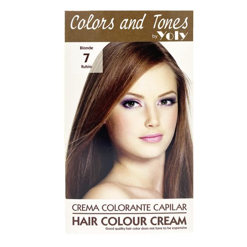 Yoly Color and Tones Permanent Hair Color Cream - 7 Blonde - Classic & Radiant Shade - Long-Lasting Brilliance - Easy Application