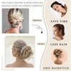 WZNBBOY Messy Bun Hair Piece Claw Clip Synthetic Chignon Tousled Updo with Tendrils Hair Extensions Hair Bun Curly Wavy Faux Hair Bun Hair Scrunchies Hair Accessories for Women (Medium Blonde)