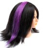 Jmzulnivst Lot 10 strands 20'' Long Solid Colorful I Tip Human Hair Extension,10+ FREE Micro Beads,Hook (Purple, 20inch)