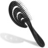 Ninabella Organic Detangling Hair Brush for Women, Men & Children - Does not Pull on Hair - Hair Straightening Brushes for Straight, Curly & Wet Hair - Unique Wave Hairbrush Black