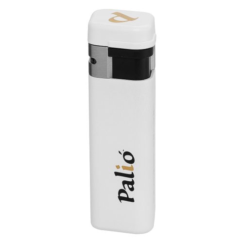 Palio Triple Torch Lighter, Oversized Fuel Tank, Flip-Top Lid, Durable Body, Easy Push Ignition, Triple Jet Flame Power, White