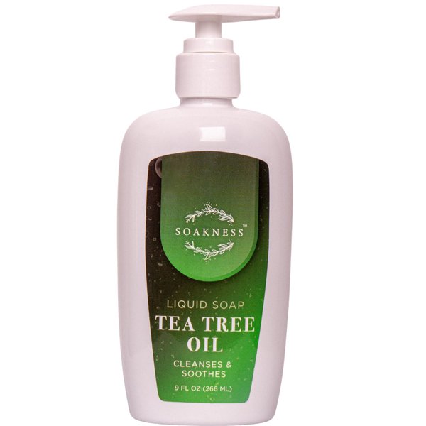 Soakness Liquid Hand Soap with Tea Tree Oil - Gentle Cleansing, Nurturing Touch, Multi Purpose Hand Wash 9 fl oz