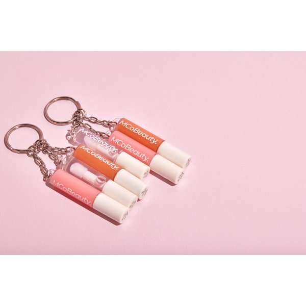MCoBeauty Lip Gloss Trio, 3-in-1 Gloss Keyring, 3 Shades for On-the-Go Touch-ups, Cruelty Free Lip Makeup