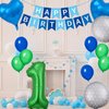 49 Pieces Golf Birthday Party Hole in One 1st Birthday Decorations Boys First Birthday Party Balloons Green Number 1 Balloon Latex Balloons for Boys Sports Theme Birthday Baby Shower Party (Blue)