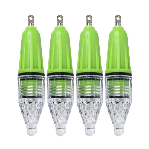 Underwater Fishing Light, Deep Drop LED Underwater Light Waterproof Fish Lamp Bass Lure Bait Attracting Light (Green, 5pcs-6.7inch)