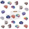 500 Pieces（10 Patterns）Brain Mental Health Stickers Colorful Fashion Graffiti Adhesive Seals for Kids Girls Boys Teens Adults Water Bottles Laptop Suitcase Birthday Party Supplies Halloween