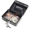 Jssmst Locking Small Steel Cash Box without Money Tray,Lock Box,Black Small