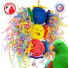 Bonka Bird Toys 1854 Tri Foraging Star 13" x 8", Parrot Preening Plucking Cage Toy, Ringnecks, Conures, Quakers, Pionus, and Similar