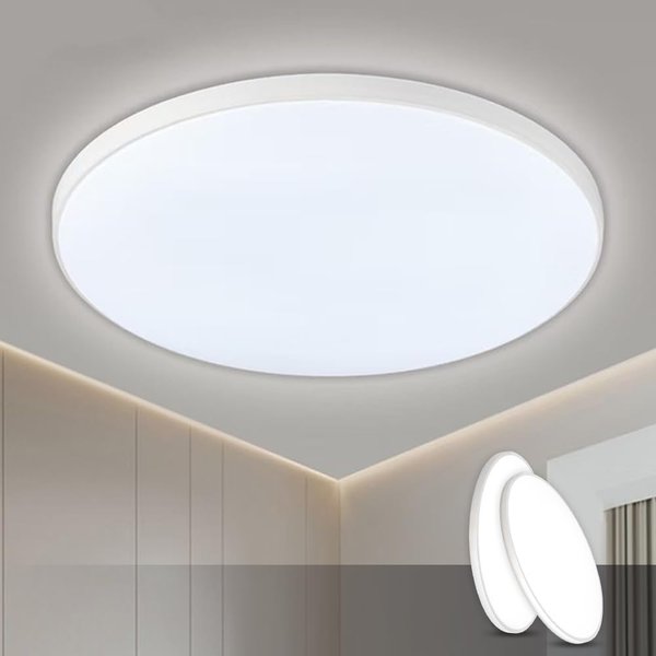 JHPGEOE Flush Mount Ceiling Light Fixture,30W Surface Mount LED Light Fixture for Bedroom Kitchen, Ultra-Thin Flat Mounted Lamps and Ceiling Lamps for bedrooms (2 Pack White)