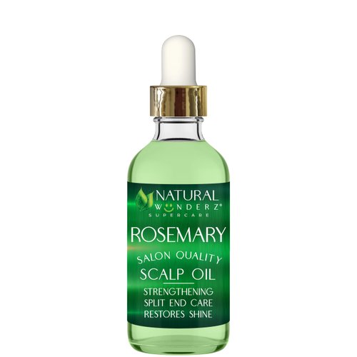 Natural Wunderz Rosemary Hair Oil, Supports Hair Growth, Thickening Serum and Strengthening Split End Case for Dry and Damaged Hair, Sulfate Free and Vegan Friendly, 4 Fl Oz