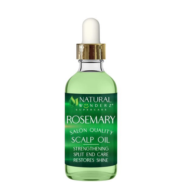 Natural Wunderz Rosemary Hair Oil, Supports Hair Growth, Thickening Serum and Strengthening Split End Case for Dry and Damaged Hair, Sulfate Free and Vegan Friendly, 4 Fl Oz
