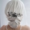 JONKY Crystal Wedding Hair Comb Black Rhinestone Hair Piece Bridal Headpieces Hair Accessories for Women
