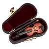 Broadway Gift Co. Miniature Violin Polished Instrument 3 inch Wood Table Top Décor