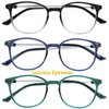 Success Eyewear Reading Glasses 3 Pair Stylish Color Readers Fashion Glasses for Reading Men & Women +2.5