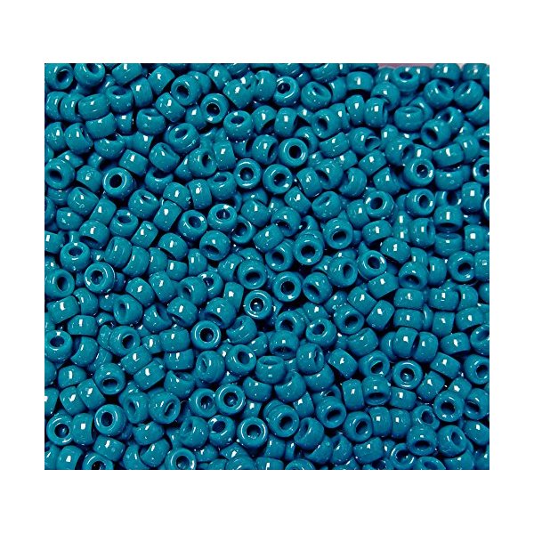 JOLLY STORE Crafts - Mini Pony Beads, Easy-to-Use Reusable Jewelry-Making/Bracelet Beads for Art, Craft Decorations & More, 6.5 x 4mm Beads, Crafted in The USA, Opaque Dark Teal, 1000 pcs (Pack of 1)
