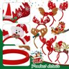 Zhehao 36 Pcs Christmas Headbands with Different Designs Santa Reindeer Antlers Headbands Christmas Accessories Holiday Costume Headbands for Adults and Kids Christmas Party Favors