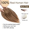 SEGO Hair Toppers for Women No Bangs 130% Density 10 * 12CM Silk Base 100% Remy/Real Human Hair Clip in Top Wiglet Hair Pieces for Thinning Hair-6 Inch Medium Brown&Dark Blonde