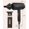 WIZCHARK Hair Dryer with Diffuser, Ceramic Ionic Blow Dryer for Women Curly Hair, Lightweight Compact Professional Salon Hairdryer with Diffuser Attachment, Cool Air Button 2 Speeds/Heats, Black