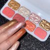 8 Colors Blusher Highlighter Makeup Palette, Waterproof Natural Matte blush Waterproof Shimmer Highlight Bronzer Pink Eyeshadow Make up for Cheeks (Highlighter & Blusher)