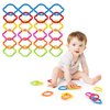 KAKIBLIN Baby Links Rings, Baby Toys Links, Hanging Stroller Ring Toy,Connecting Baby Rings Toy Links for Car Seat,Baby Stroller 24 Pcs, Ages 0 Months Plus,Travel Accessory Set (24 pcs Multicolor)