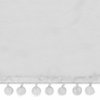 EASY FIT Pom Pom Elastic Wrap Around Bed Skirt, Easy On/Off Dust Ruffle (18 Inch Drop), Queen/King, White