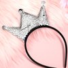 WLLHYF Sequins Crown Headband Christmas Glitter Crowns Hair Band Gold Hair Hoop Hair Accessories for Girls Women Birthday Christmas Party (silver)
